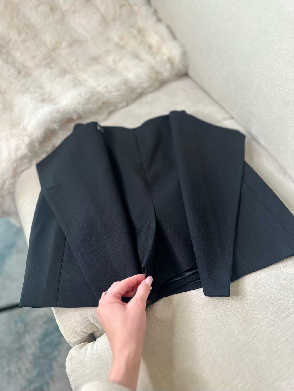 Classic Black A-Line Skort with Gold Buttons like a Flower Style Size XXS, - Picture 9 of 10